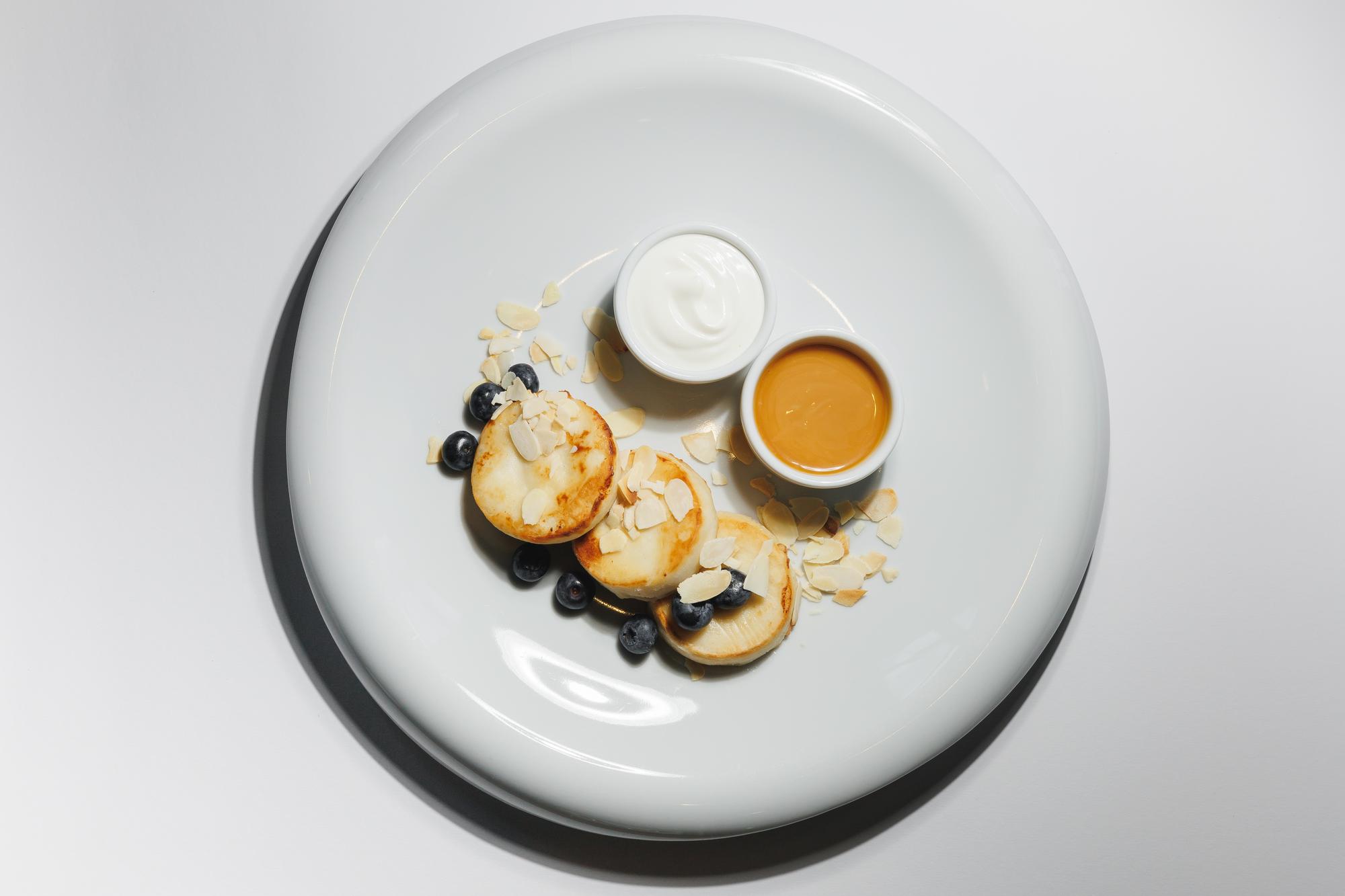 Interior of culinary studio with plated dishes